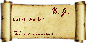 Weigl Jenő névjegykártya